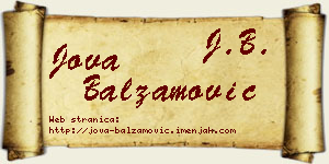Jova Balzamović vizit kartica